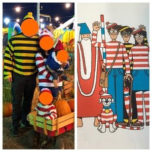 Family set of Where’s Waldo (Halloween) costumes!